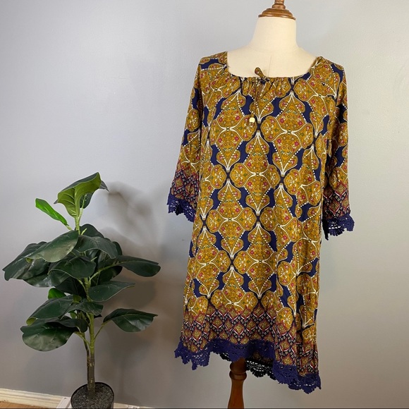 ootd Womens Size Large Shift Boho Dress - Picture 3 of 8